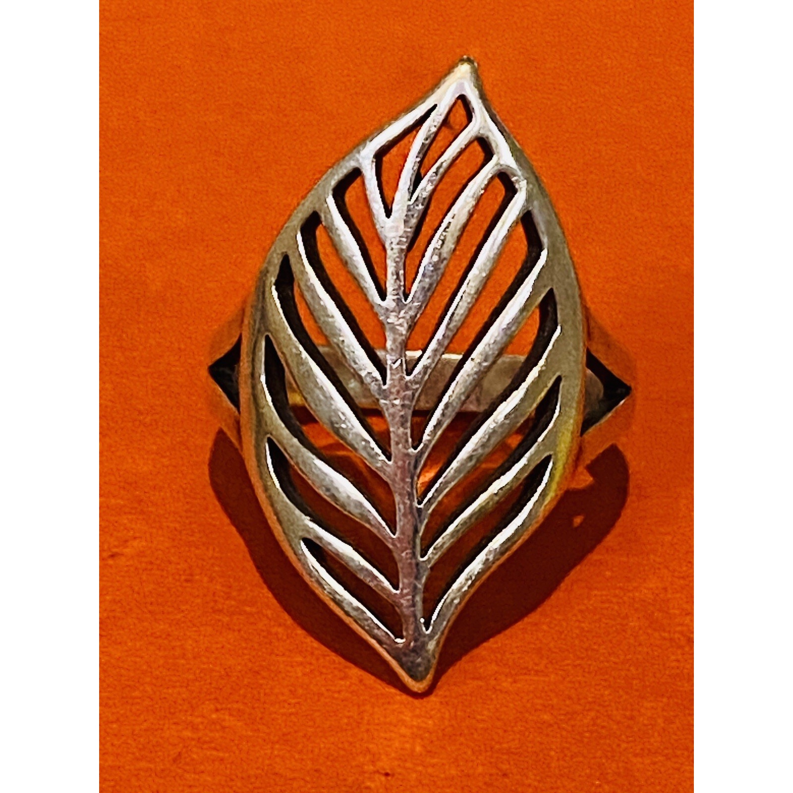 James Avery Retired Htf Silver Leaf Ring Size 9